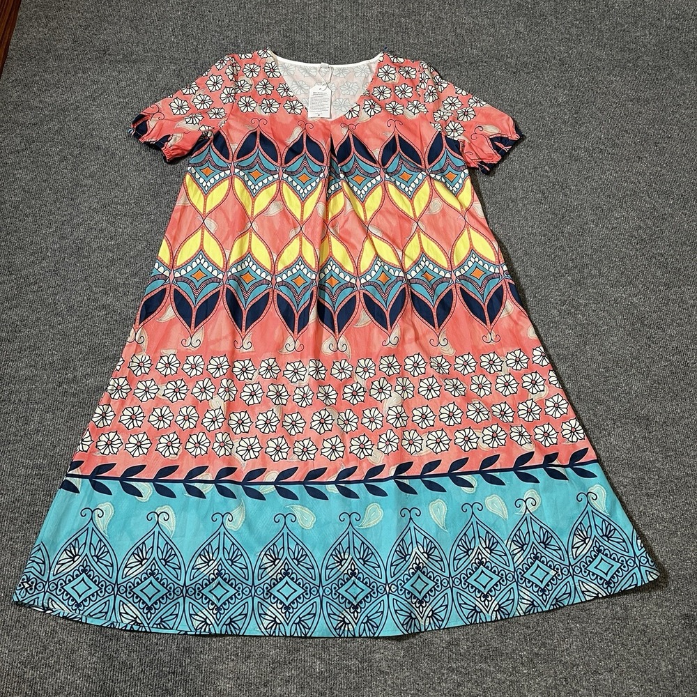 NWT Made with Love Sea Life Beachy Dress sz XL  Colorful